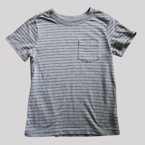 CAT & JACK Gray Striped Short Sleeved Top Boys Size 5T